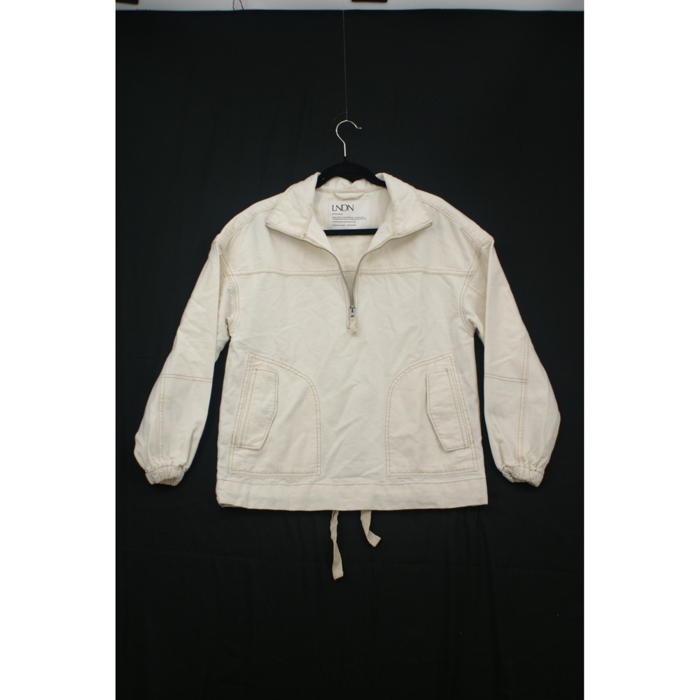 LNDN Landon Denim Womens XXS Natural Half Zip Anorak Organic Cotton Jacket